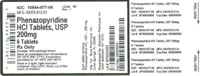 Label 200mg 6ct (Label Phenazopyridine HCl Tabs 200mg Bpi(10544 077 06) Boca(64376 812 01) Rev1)